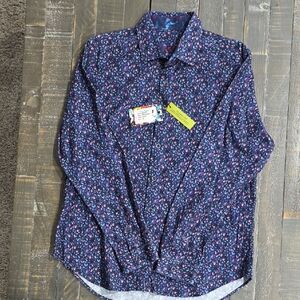 Robert Graham Navy and Pink Patterned Shirt